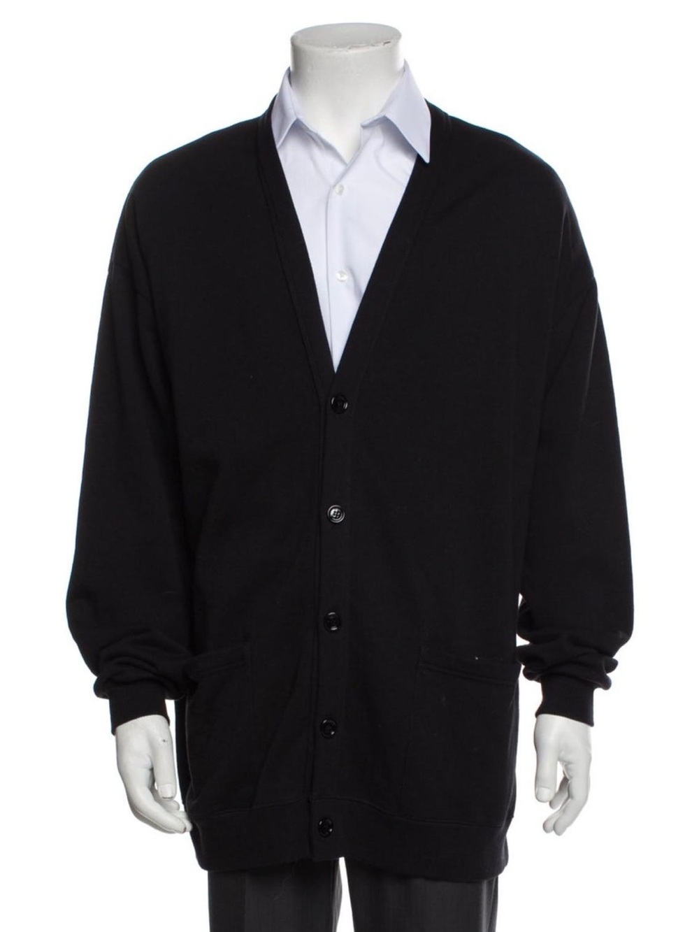 Celine Black Men's V-Neck Button Cardigan